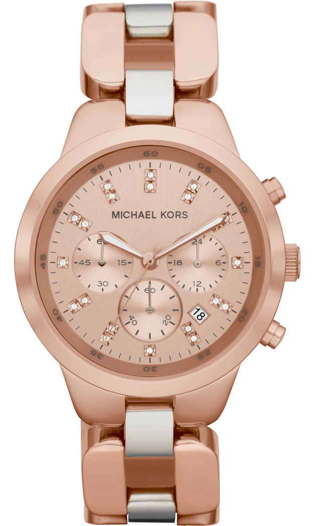 Michael Kors Watches : MK5608 Quartz Chronograph Date Two Tone Stainless Steel Women Watch