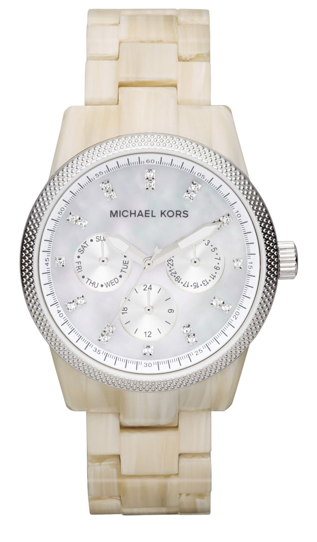 Michael Kors Watches : MK5625 Quartz Mother of Pearl Dial Day Date Resin Women Watch
