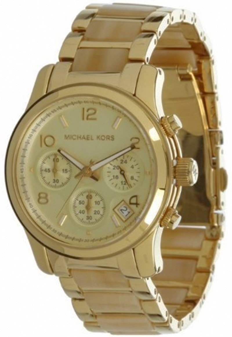 Michael Kors Watches : MK5660 Quartz Dial Gold with three hand movement, date window and sub dial chronograph Women Watch