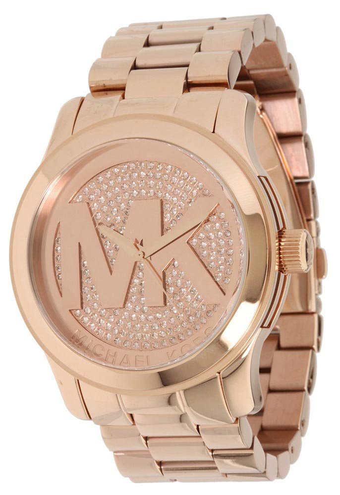Michael Kors Watches : MK5661 Quartz Oversized Crystal Pave Dial Rose Gold Tone Stainless Steel Women Watch