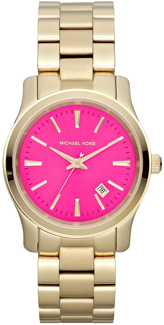 Fake AAA Michael Kors Watches : MK5801 Quartz Pink Dial Date Gold Tone Stainless Steel Women Watch Watch