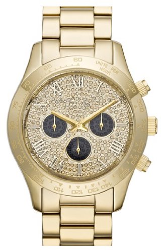 Michael Kors Watches : MK5830 Quartz Crystal Pave Chronograph Gold Tone Stainless Steel Women Watch
