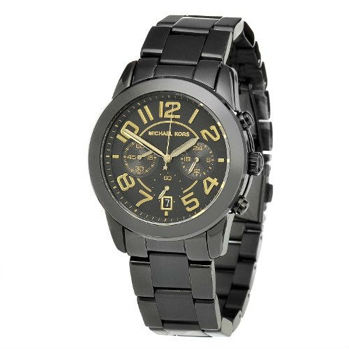 Michael Kors Watches : MK5858 Quartz Chronograph Date Black Dial Stainless Steel Women Watch