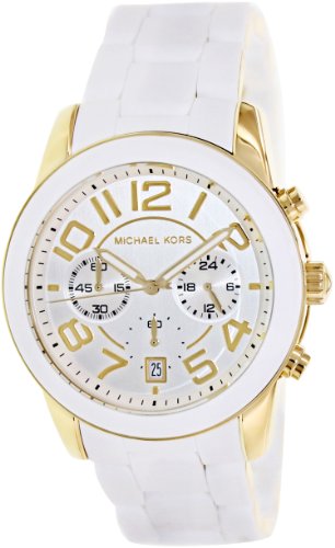 Michael Kors Watches : MK5889 Quartz Chronograph Dial Date White Silicone Women Watch