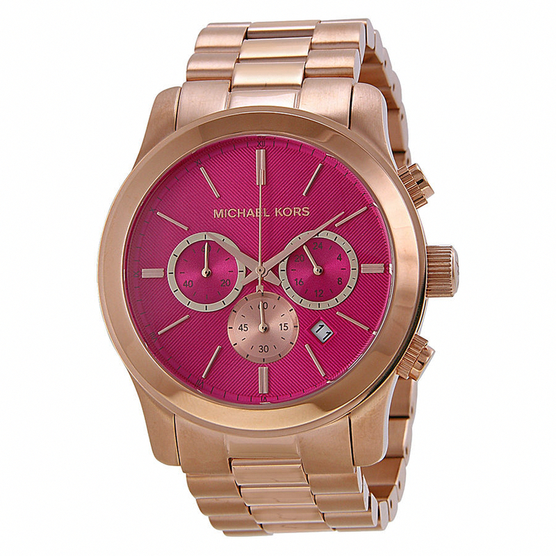 Michael Kors Watches : MK5931 Quartz Chronograph Pink Dial Date Rose Gold Stainless Steel Women Watch