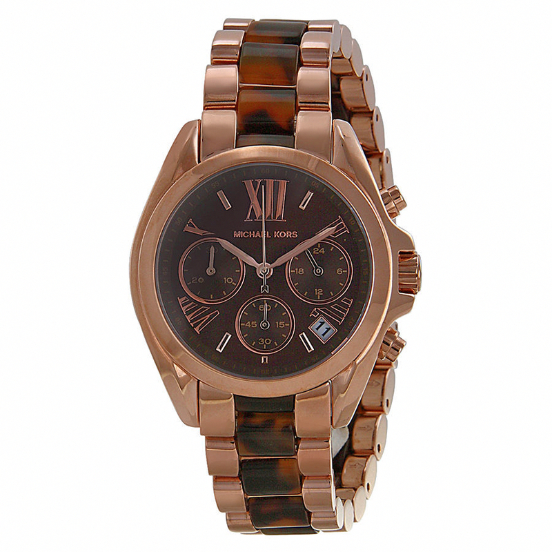 Michael Kors Watches : MK5944 Quartz Chronograph Brown Dial Date Stainless Steel and Ceramic Women Watch