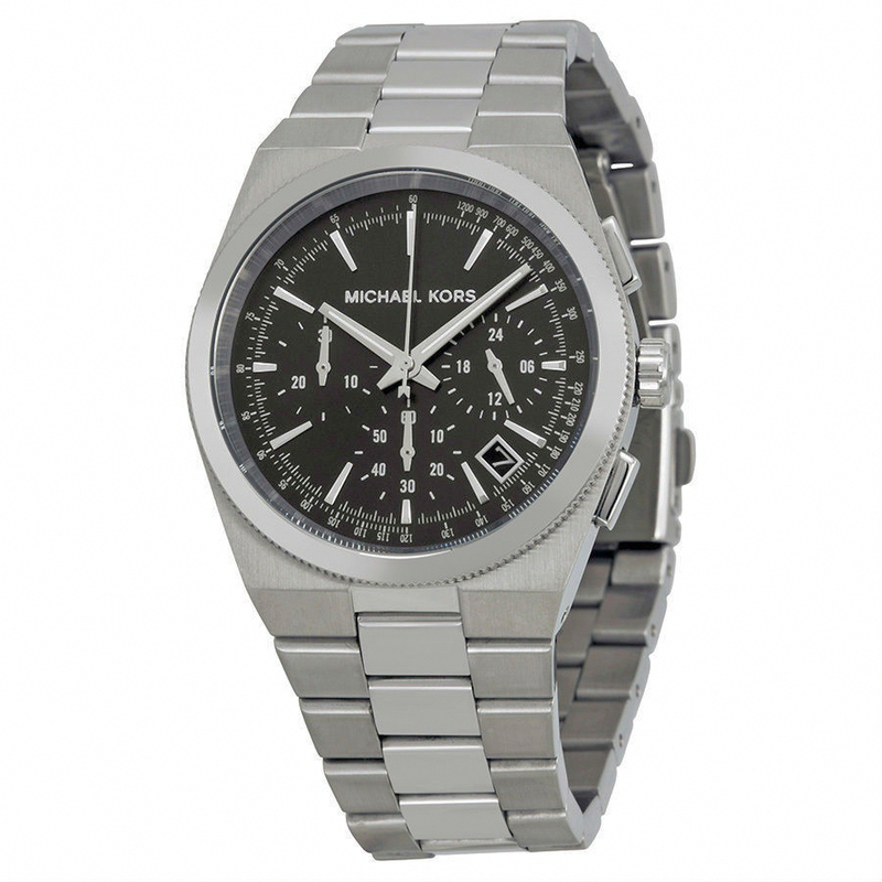 Michael Kors Watches : MK6054 Quartz Chronograph Black Dial Date Stainless Steel Women Watch