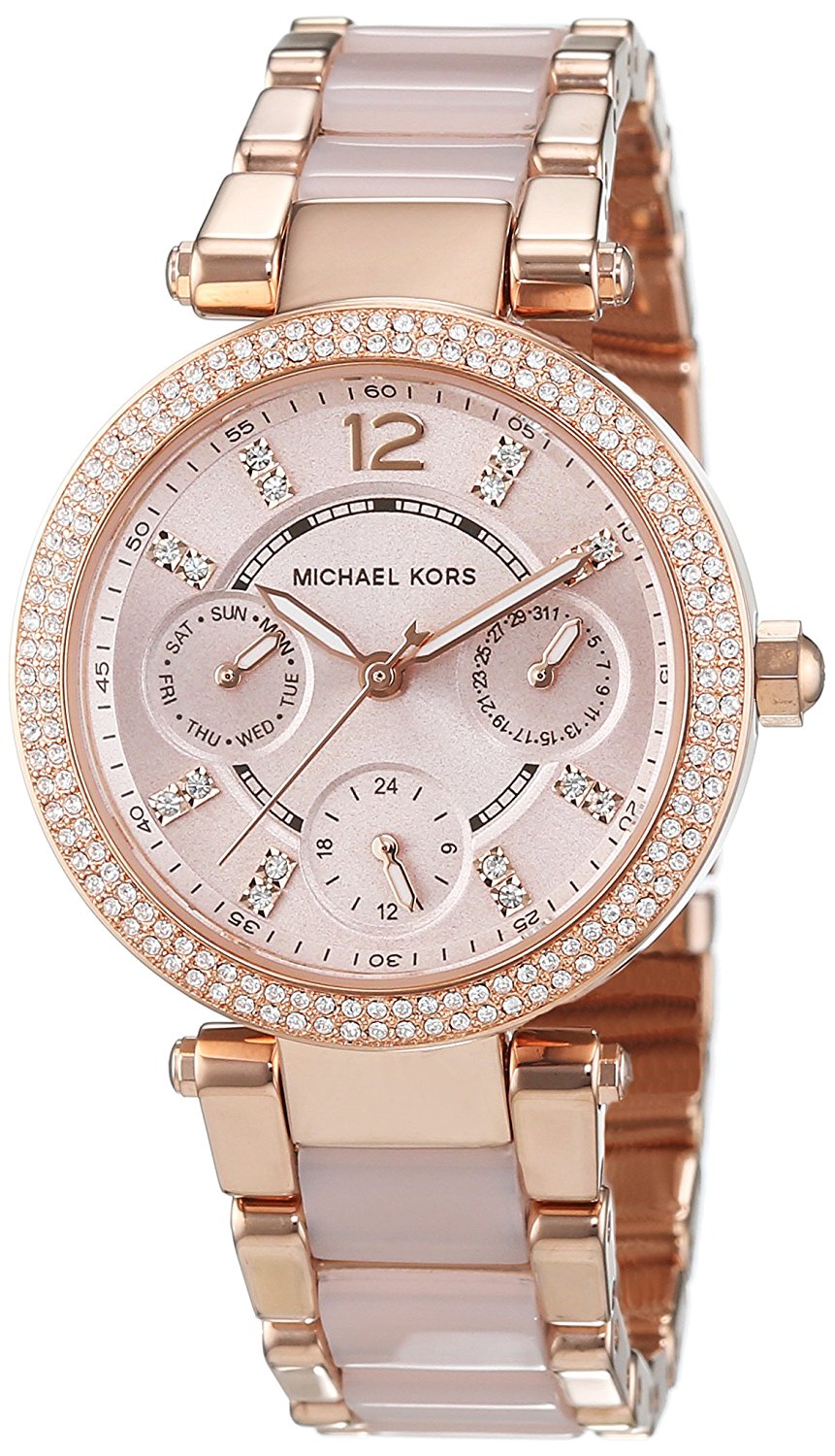 Michael Kors Watches : MK6110 Pink Dial Stainless Steel Women Watch