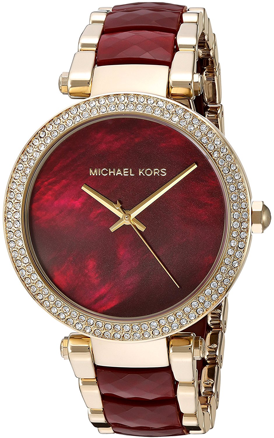 Michael Kors Watches : MK6427 Red Dial Stainless Steel Band Women Watch