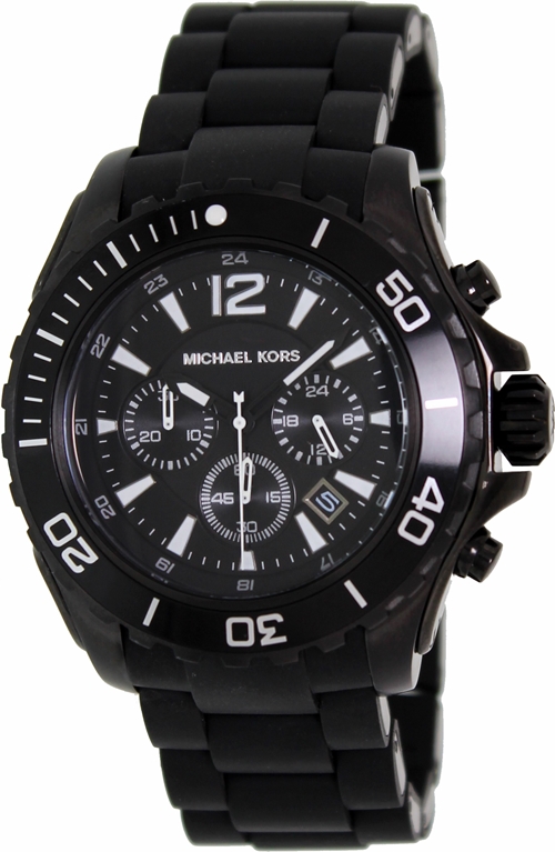 Michael Kors Watches : MK8211 Quartz Chronograph Date Black Silicone Men Watch