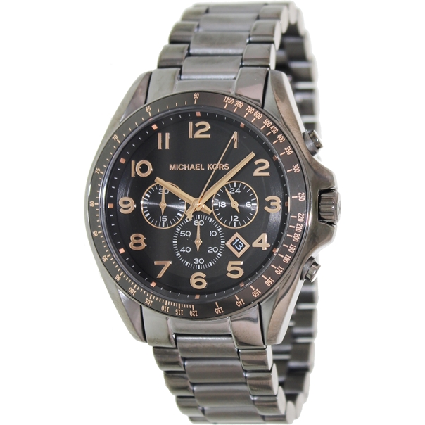 Michael Kors Watches : MK8255 Quartz Chronograph Black Dial Date Stainless Steel Men Watch
