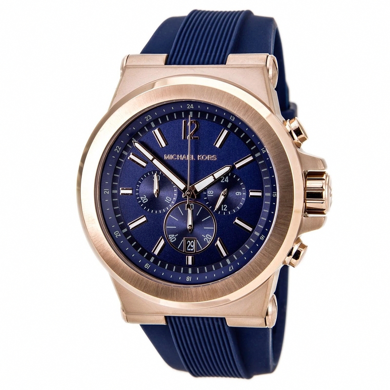 Michael Kors Watches : MK8295 Quartz Chronograph Date Blue Silicone Men Watch