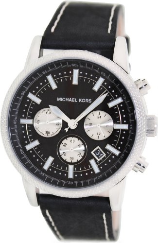 Michael Kors Watches : MK8310 Quartz Chronograph Dial Date Black Leather Men Watch