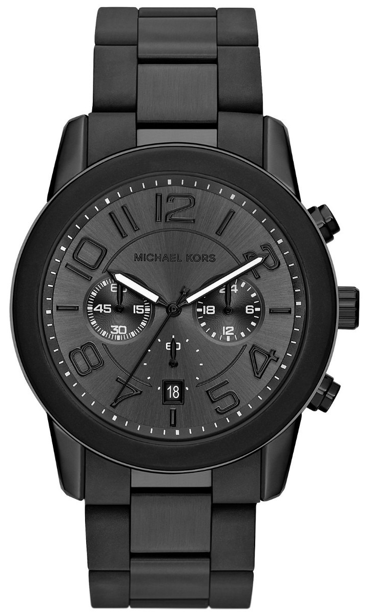 Michael Kors Watches : MK8322 Quartz Chronograph Date Black Stainless Steel Men Watch