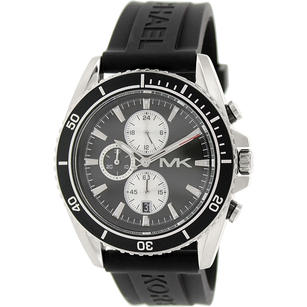 Michael Kors Watches : MK8355 Quartz Chronograph Date Black Silicone Men Watch