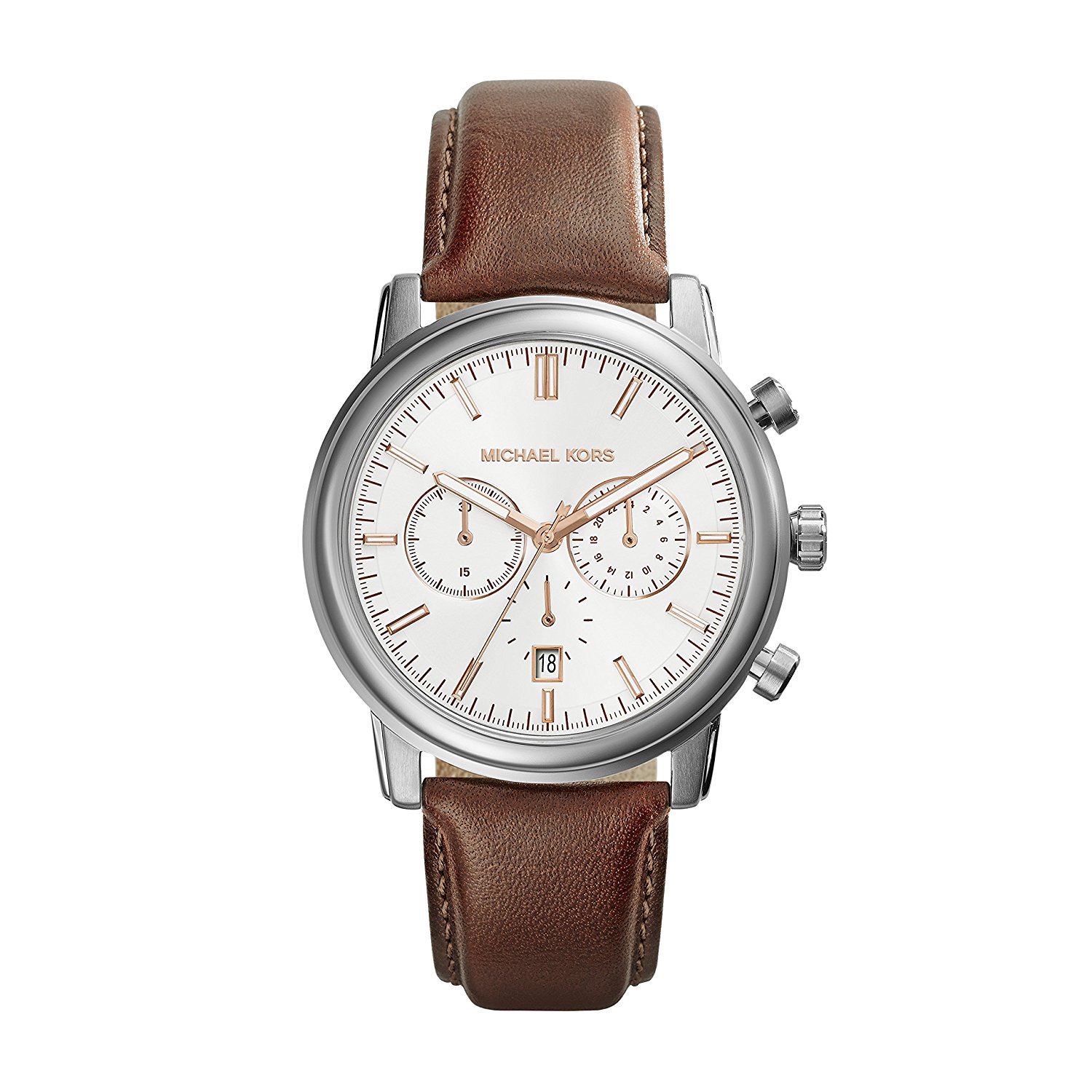 Michael Kors Watches : MK8372 White Dial Leather Men Watch