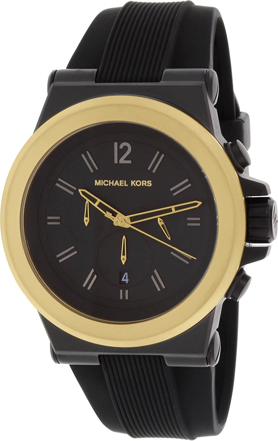 Michael Kors Watches : MK8383 Black Dial Fixed Gold-tone Band Men Watch