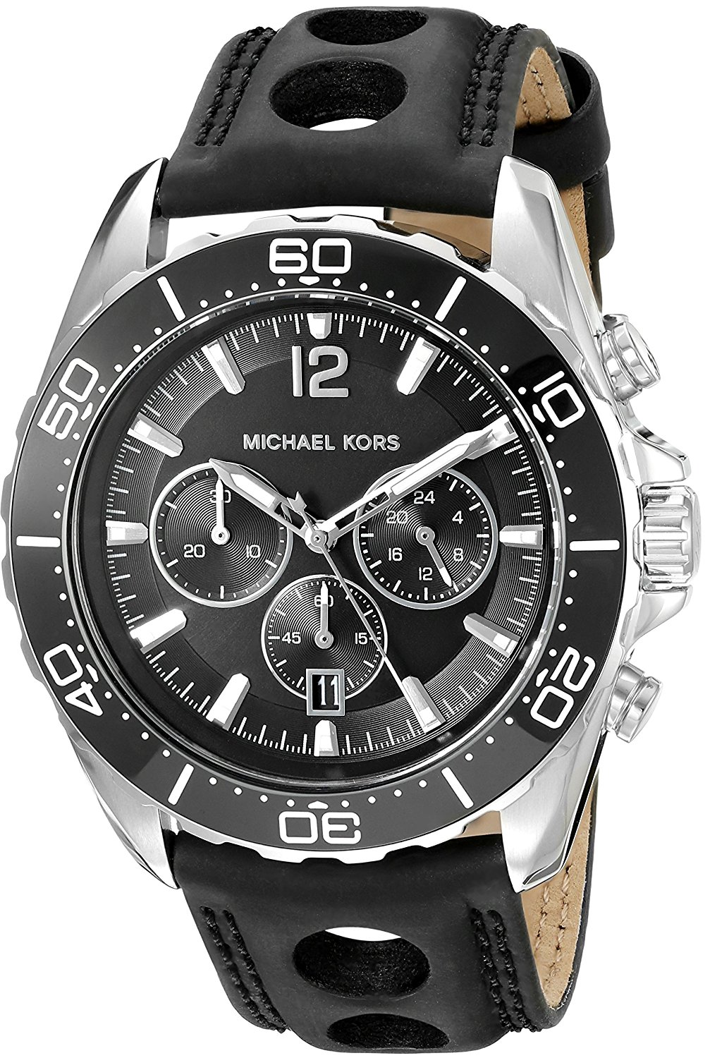 Michael Kors Watches : MK8419 Quartz Chronograph Date Black Silicone Men Watch