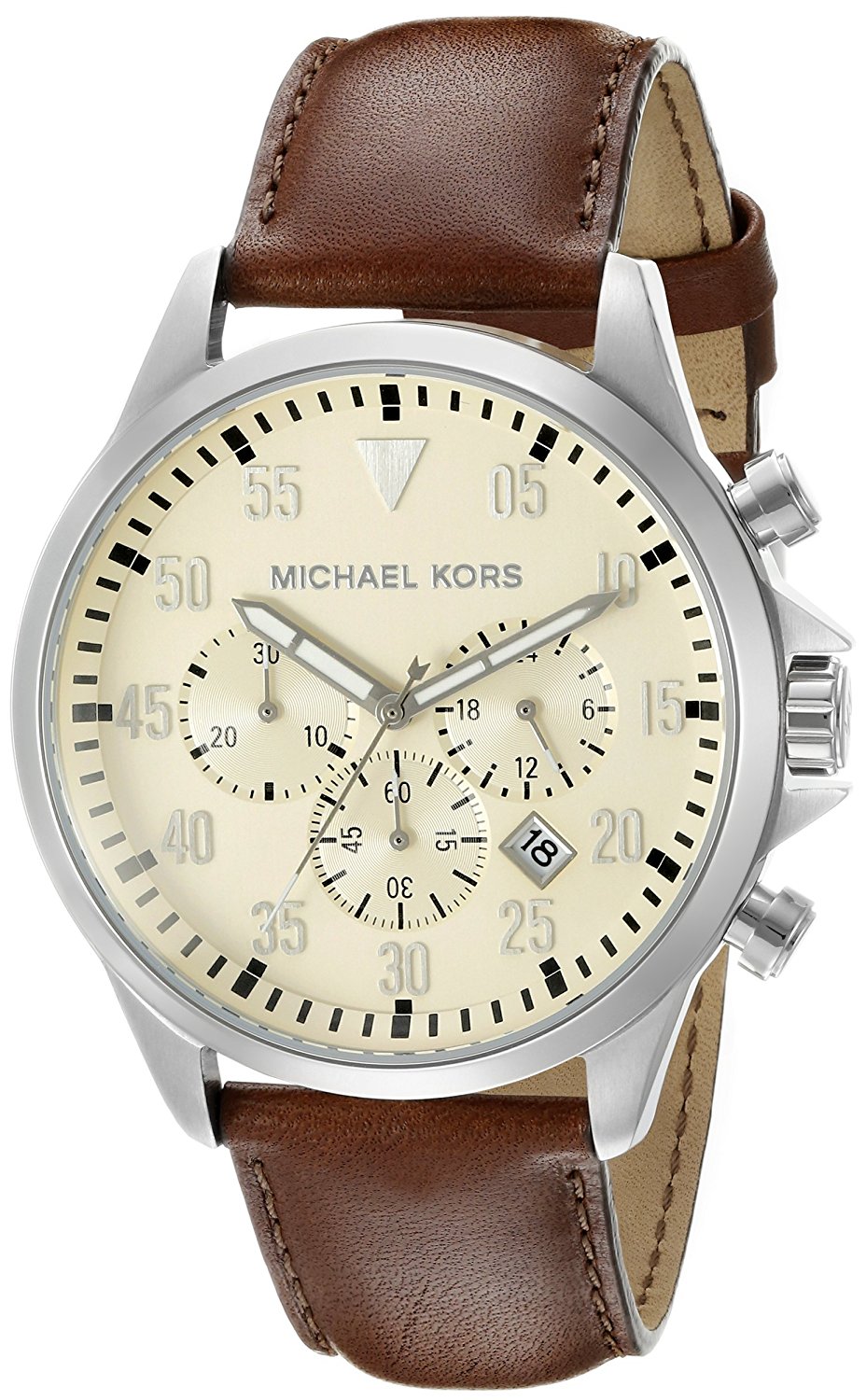 Michael Kors Watches : MK8441 Quartz Chronograph Date Brown Leather Men Watch