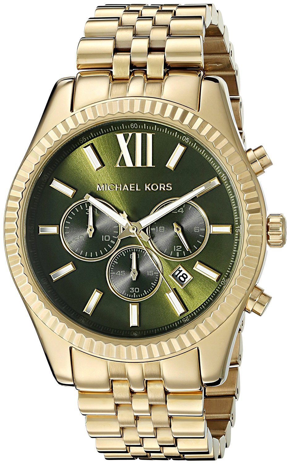 Michael Kors Watches : MK8446 Green Dial Stainless Steel Band Men Watch