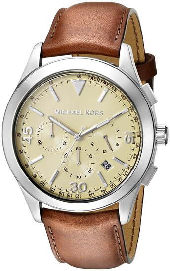 Michael Kors Watches : MK8449 Quartz Chronograph Date Brown Leather Men Watch