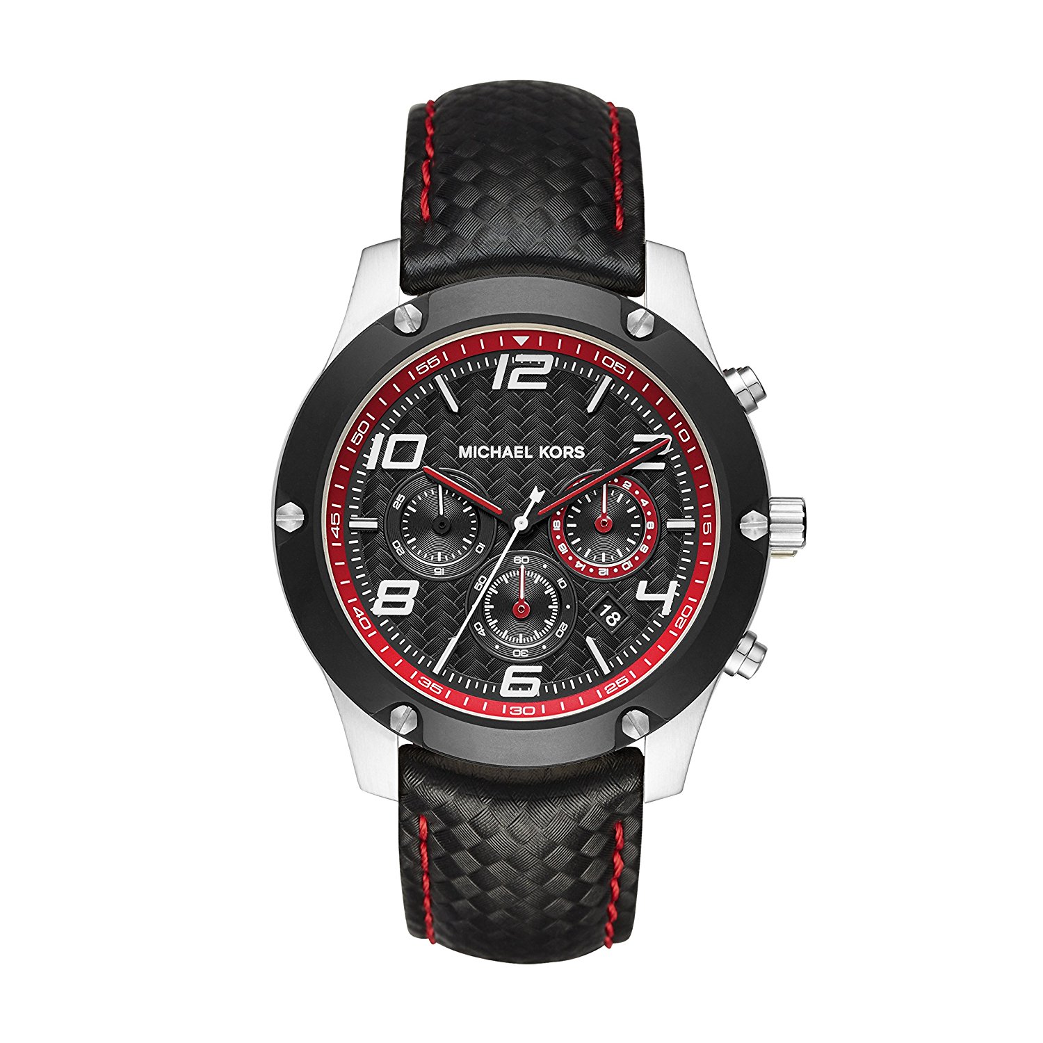 Michael Kors Watches : MK8475 Quartz Chronograph Date Black Leather Men Watch