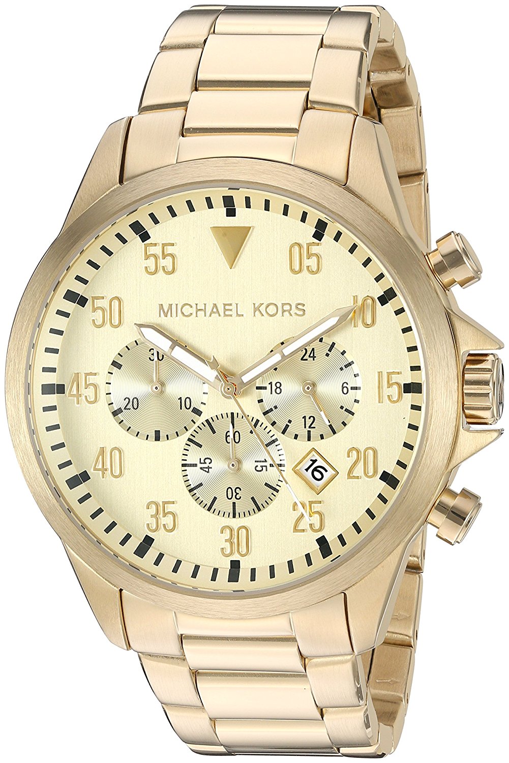 Michael Kors Watches : MK8491 Gold Dial Stainless Steel Band Men Watch