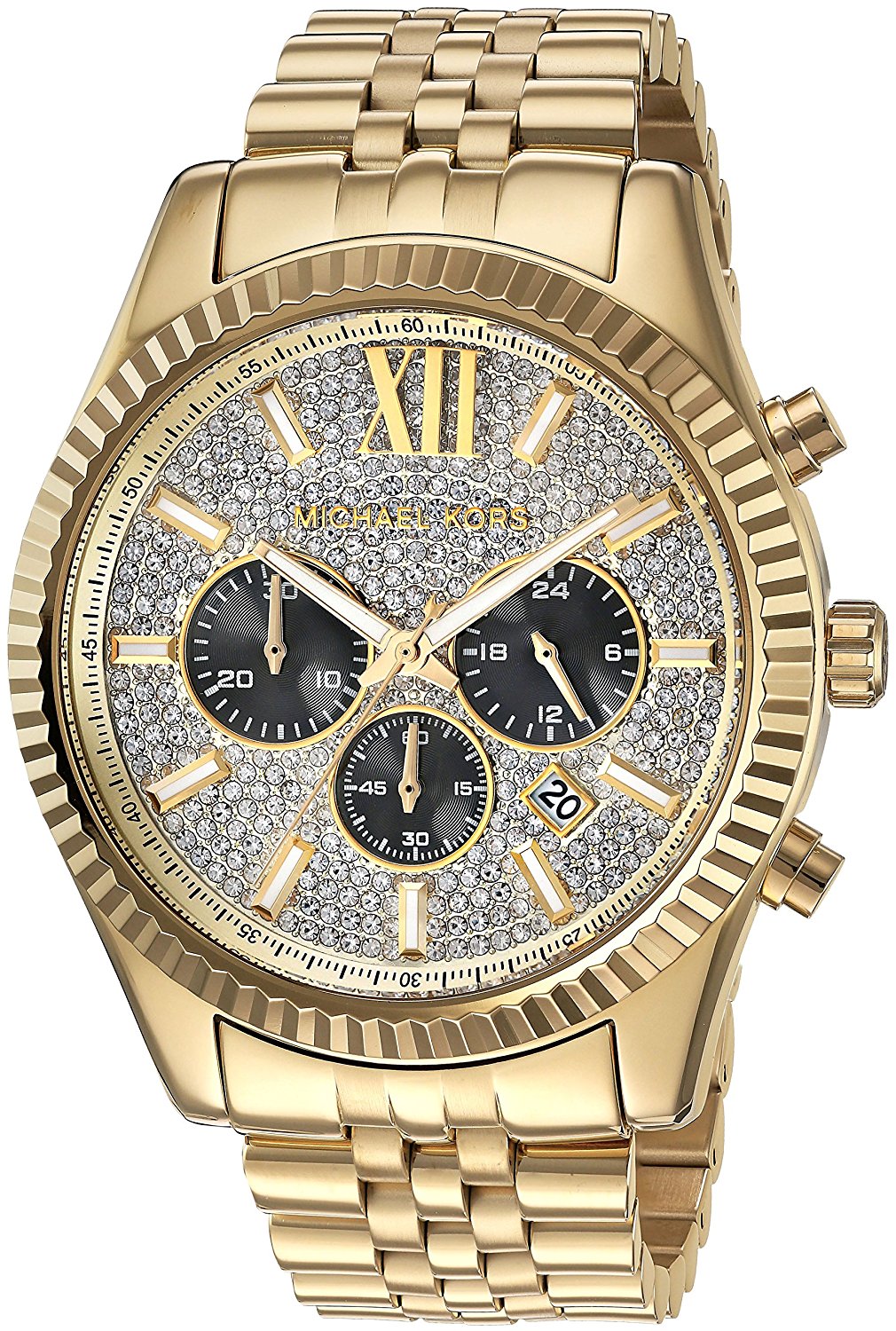 Michael Kors Watches : MK8494 Gold Dial Stainless Steel Band Men Watch