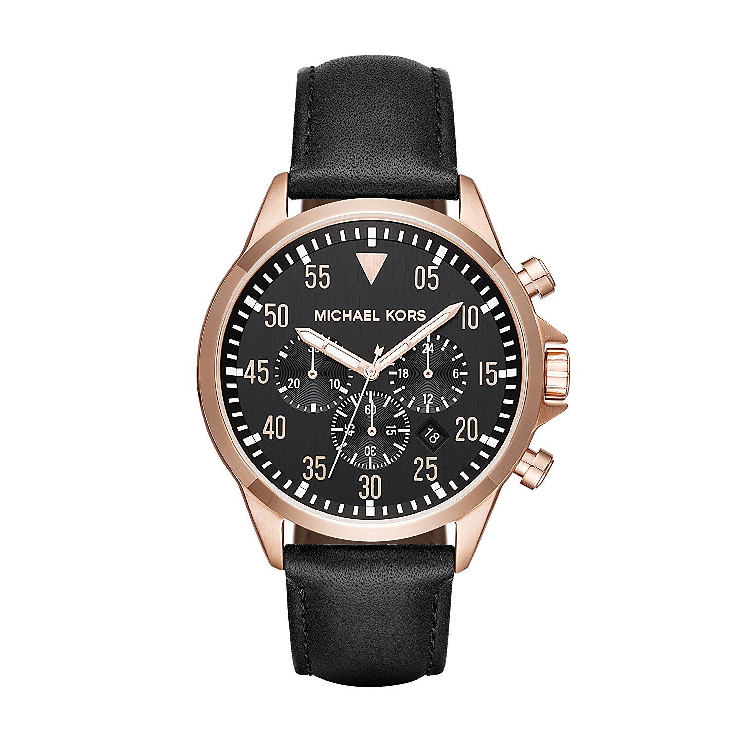 Michael Kors Watches : MK8535 Black Dial Leather Men Watch