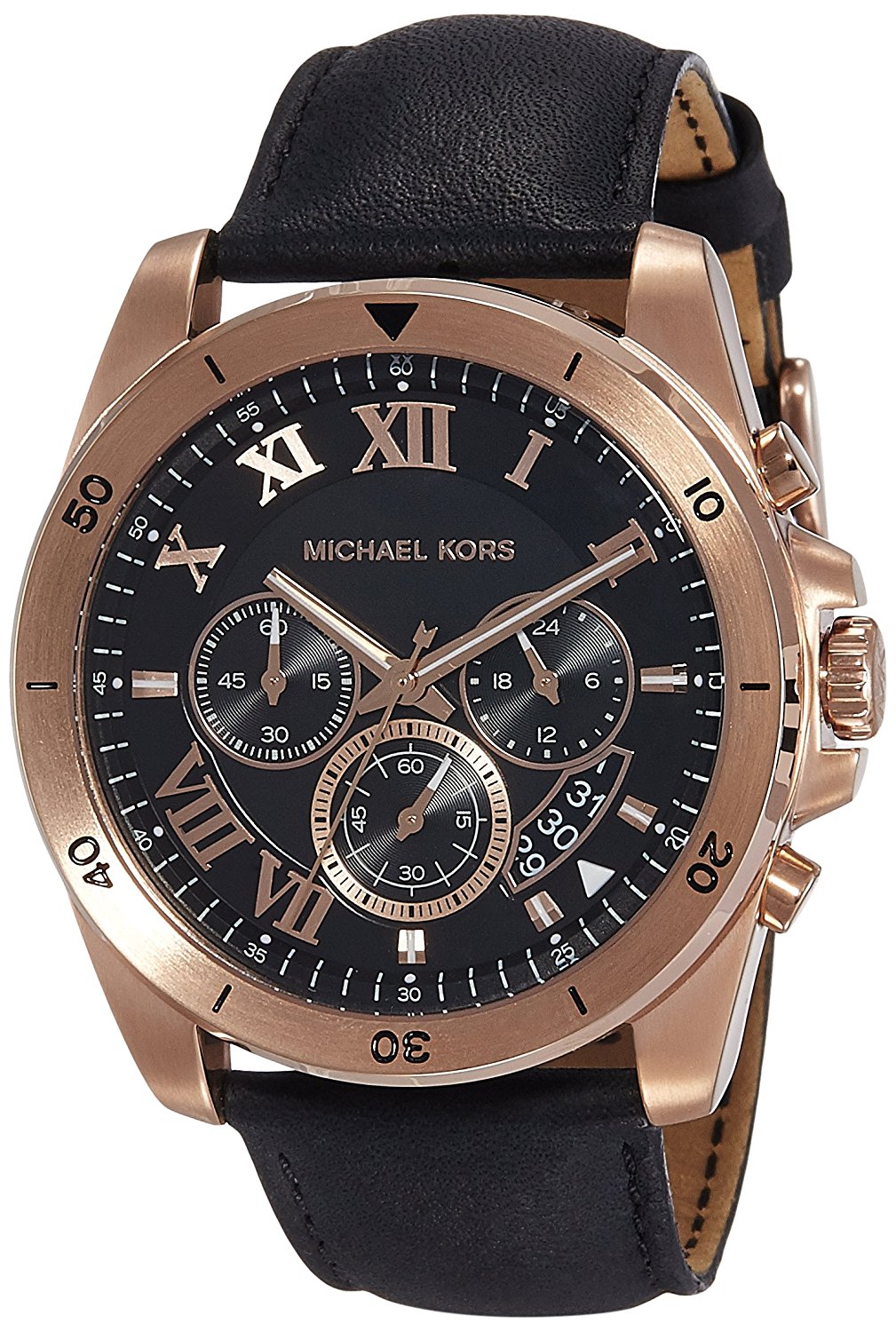 Michael Kors Watches : MK8544 Black Dial Leather Band Men Watch