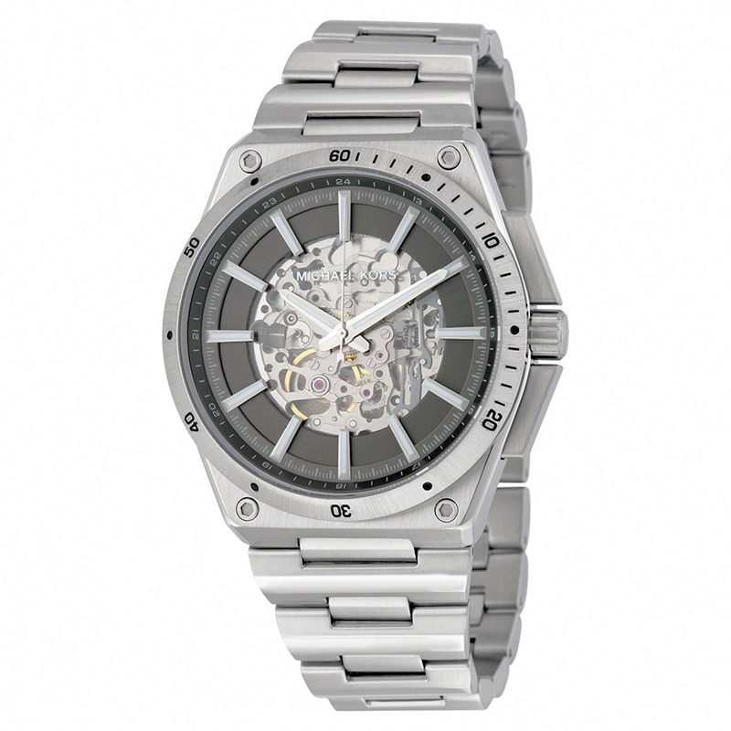 Michael Kors Watches : MK9021 Automatic Skeleton Dial Stainless Steel Men Watch