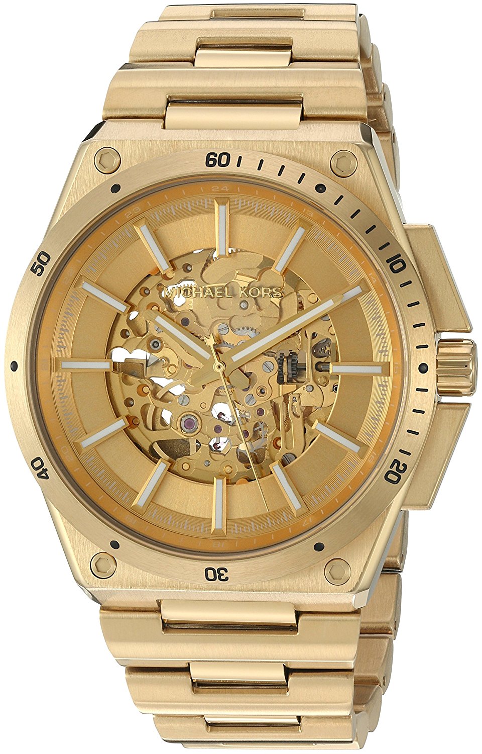 Michael Kors Watches : MK9027 Gold Dial Stainless Steel Band Men Watch