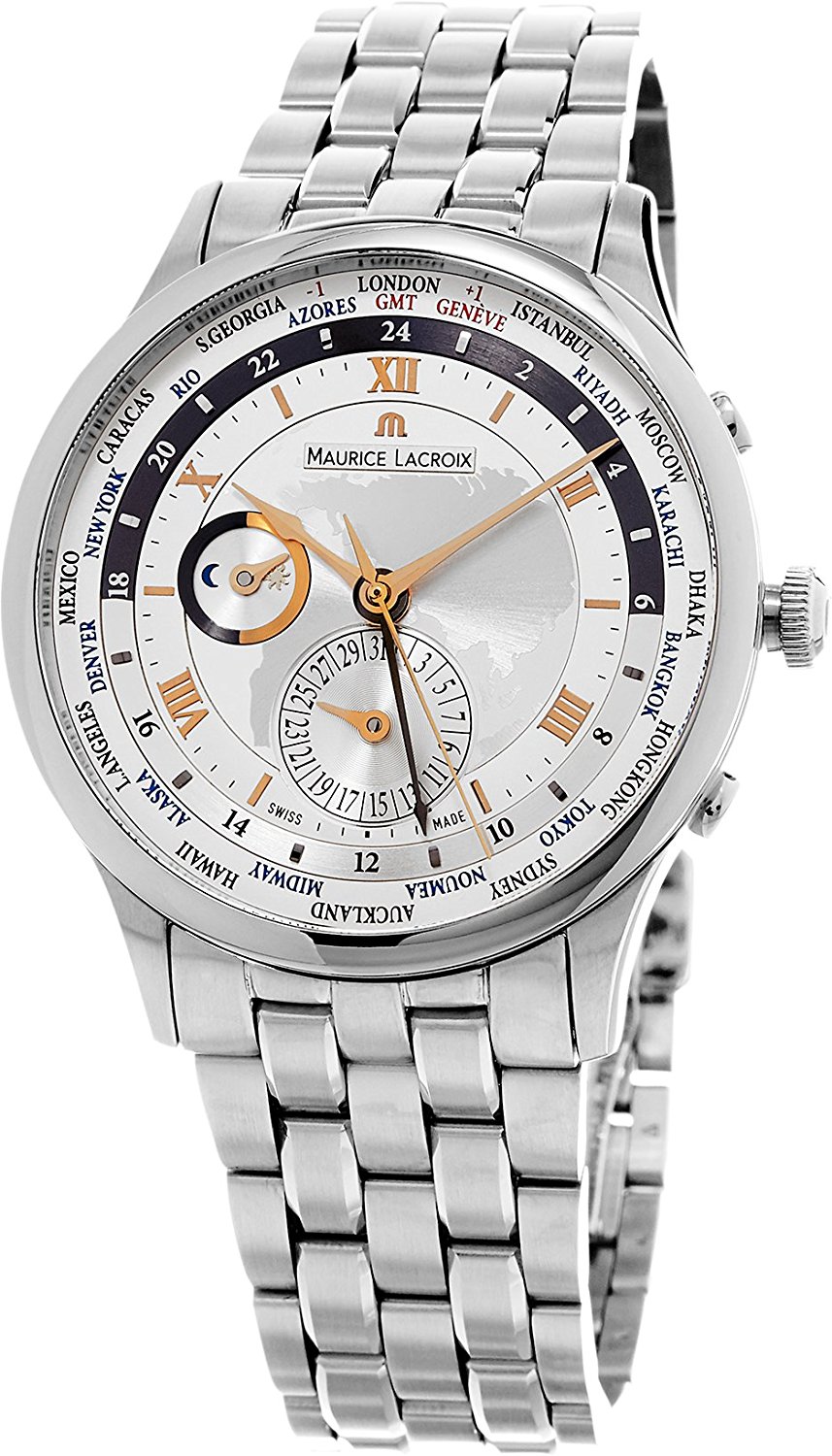 Maurice Lacroix Watches : MP6008-SS002-110-1 Silver Dial Stainless Steel Band Men Watch