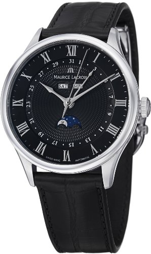 Maurice Lacroix Watches : MP6607-SS001-310 Automatic Day Date Month Black Dial Leather Women Watch