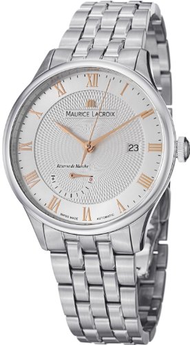 Maurice Lacroix Watches : MP6807-SS002-111 Automatic Date Roman Numeral Dial Power Reserve Stainless Steel Men Watch