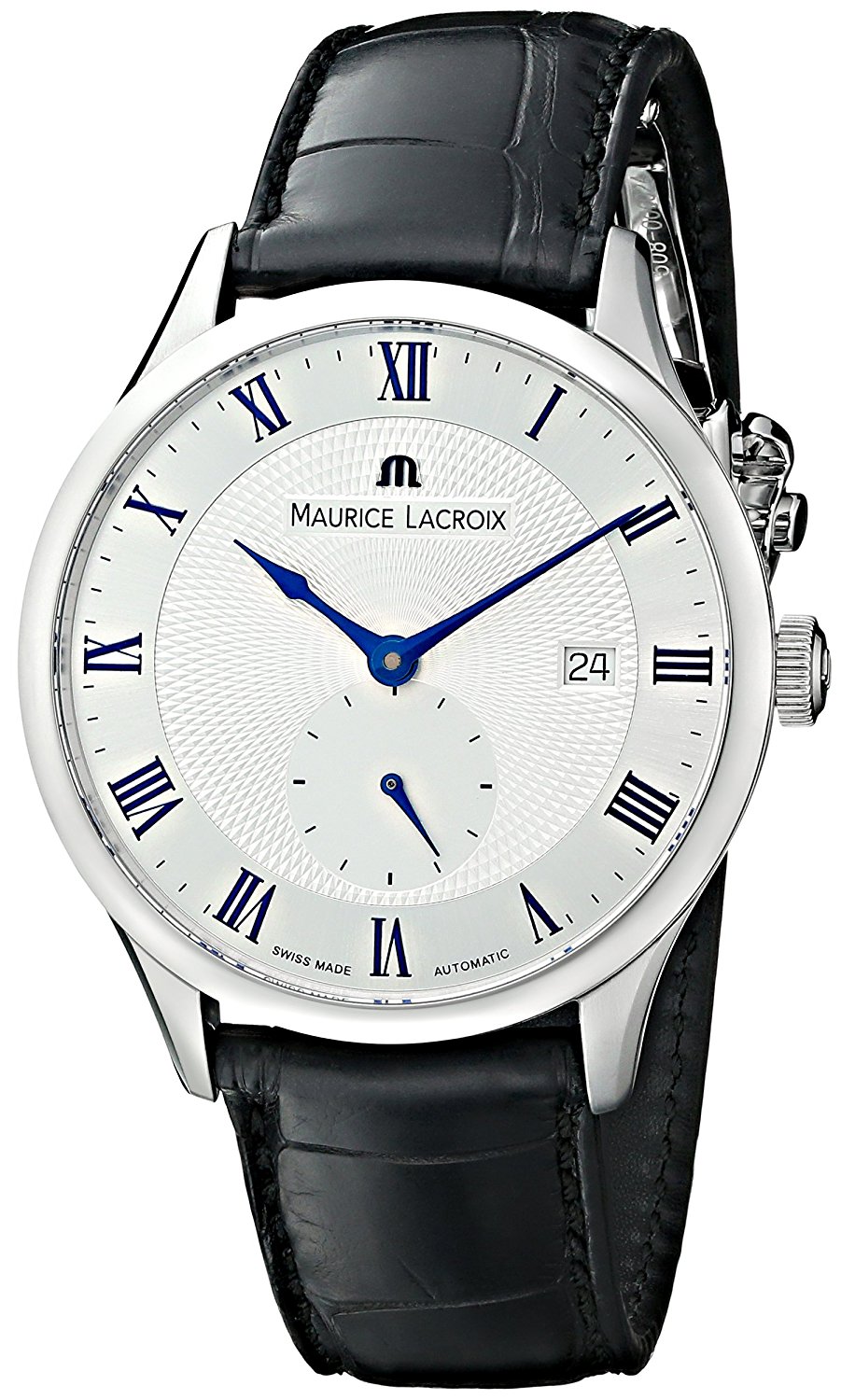 Maurice Lacroix Watches : MP6907-SS001-110 Automatic Date Black Leather Men Watch