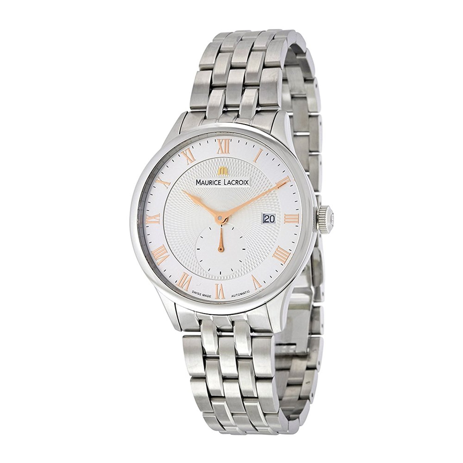 Maurice Lacroix Watches : MP6907-SS002-111 Silver Dial Fixed Stainless Steel Band Men Watch