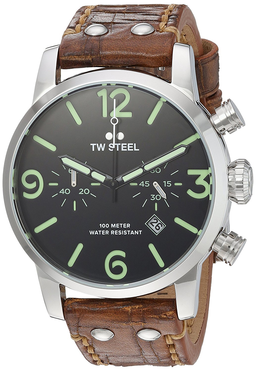 TW Steel Watches : MS13 Black Dial Leather Men Watch