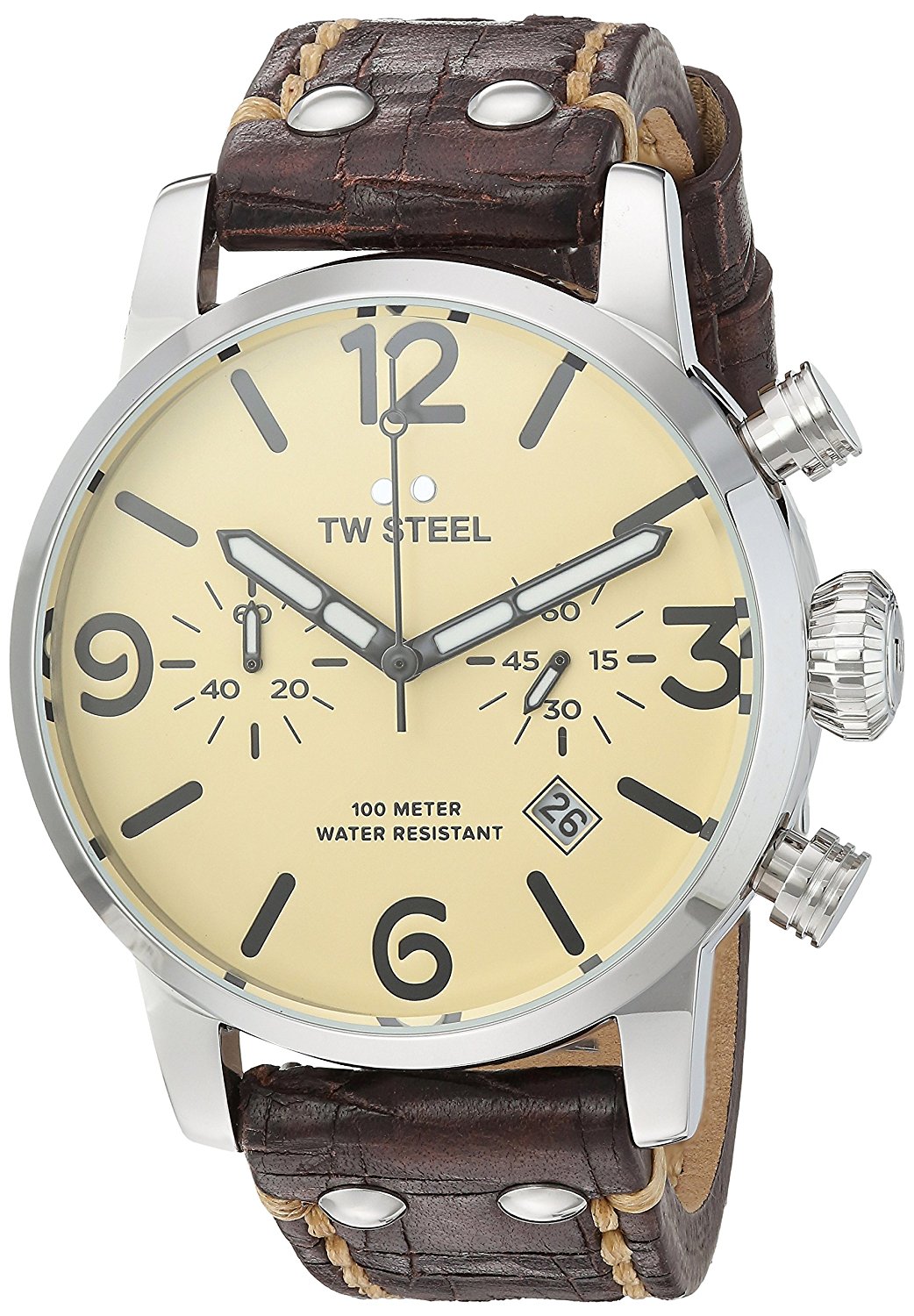 TW Steel Watches : MS23 Beige Dial Leather Women Watch
