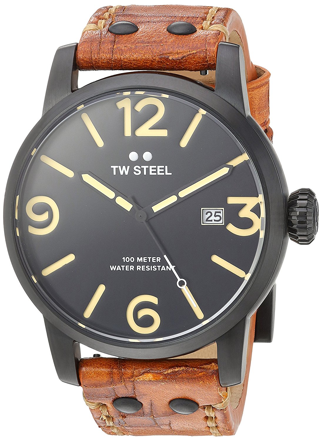 TW Steel Watches : MS32 Black Dial Leather Men Watch