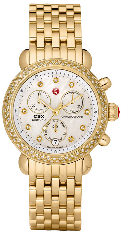 Michele Watches : MWW03M000141 Quartz Diamonds and Gold Tone Women Watch