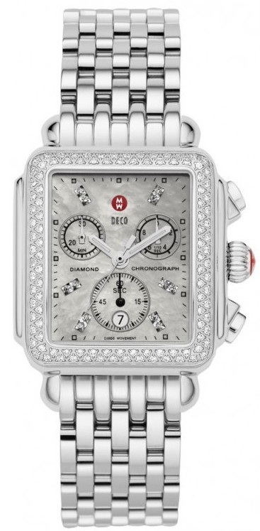Michele Watches : MWW06A000699 Quartz Diamonds and Stainless Steel Women Watch