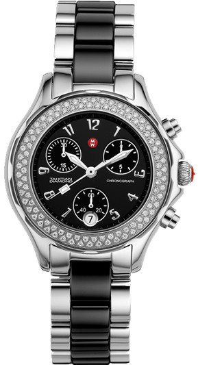Michele Watches : MWW12C000003 Quartz Diamonds and Stainless Steel Women Watch