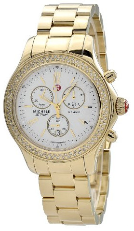 Michele Watches : MWW17A000007 Quartz Diamonds and Gold Tone Women Watch