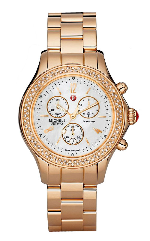 Michele Watches : MWW17A000012 Quartz Diamonds and Gold Tone Women Watch