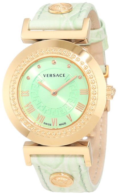 Versace Watches : P5Q80D220-S220 Quartz Analog Green Dial Green Leather Women Watch