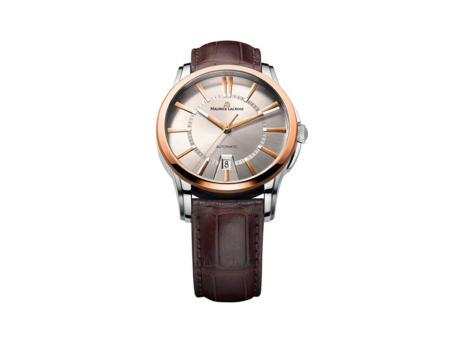 Maurice Lacroix Watches : PT6148-PS101-130-2 Automatic Self Wind Stainless Steel And Rose Gold 18k Coated Men Watch