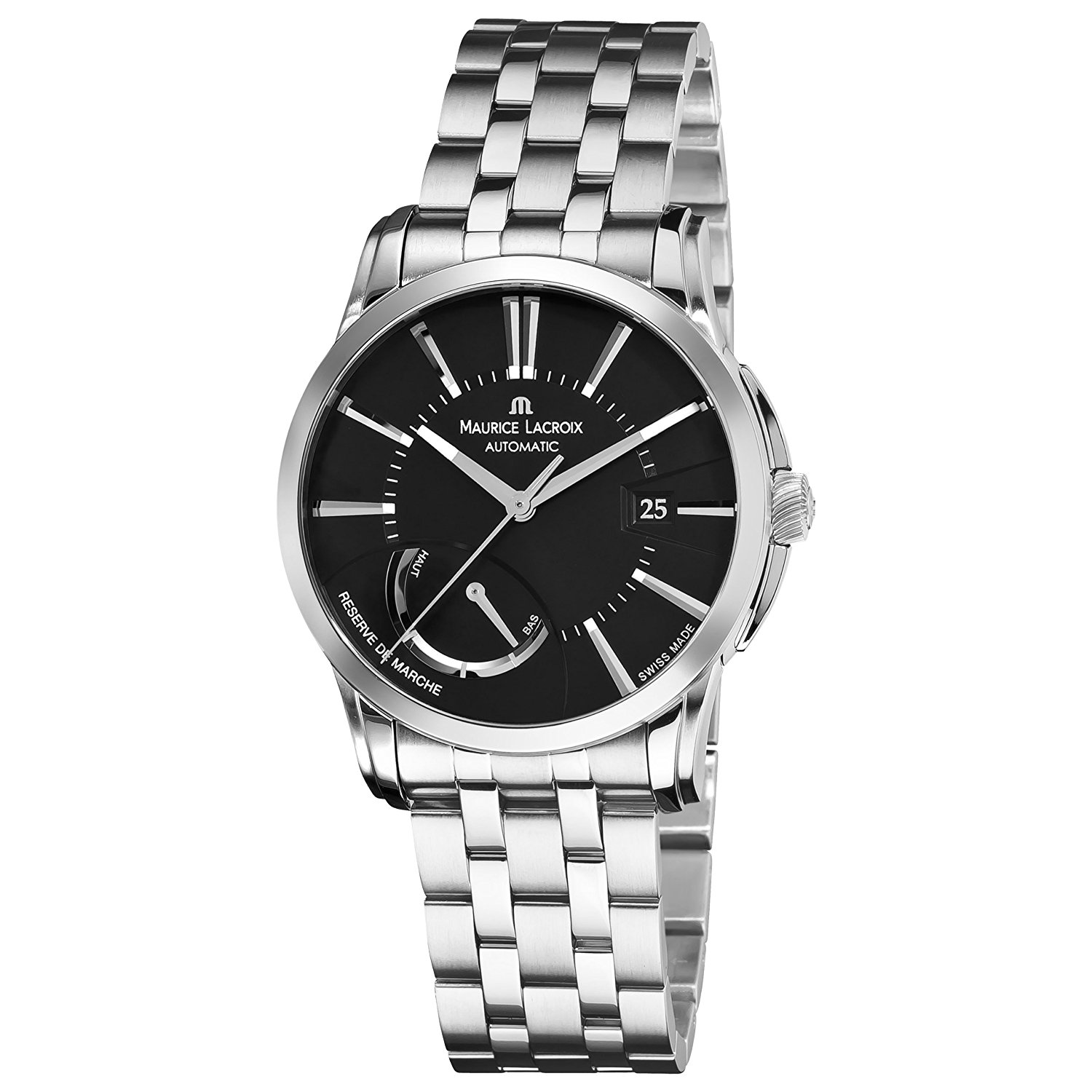 Maurice Lacroix Watches : PT6168-SS002331 Black Dial Stainless Steel Band Men Watch