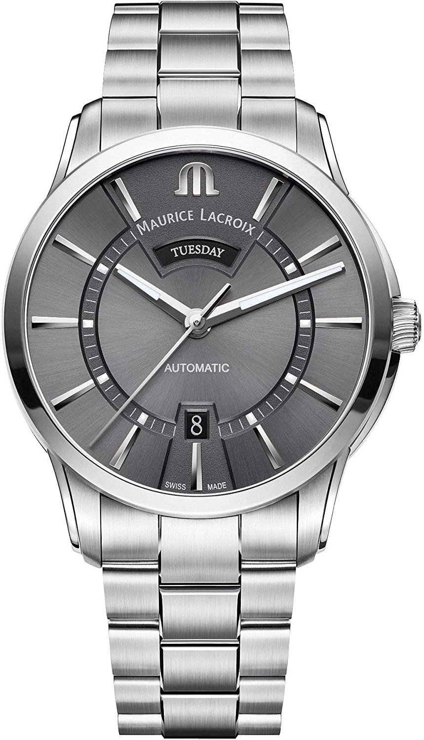 Maurice Lacroix Watches : PT6358-SS002-332-1 Grey Dial Stainless Steel Men Watch