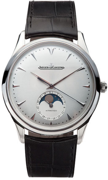 Jaeger-LeCoultre Watches : Q1368420 Ultra Thin Automatic Silver Moonphase Men Watch